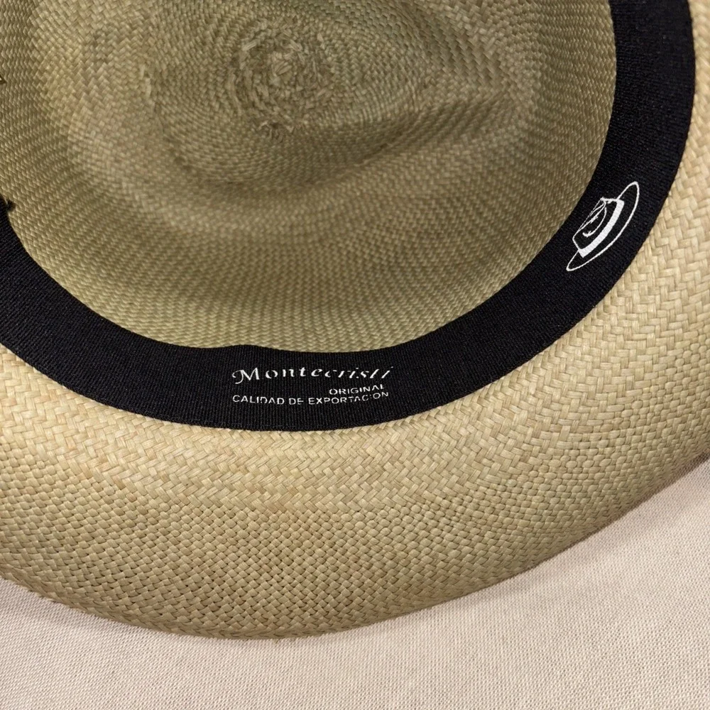 Genuine Montecristi Fedora Hat Size 56 Avocado Green Straw Ecuador Panama UNESCO